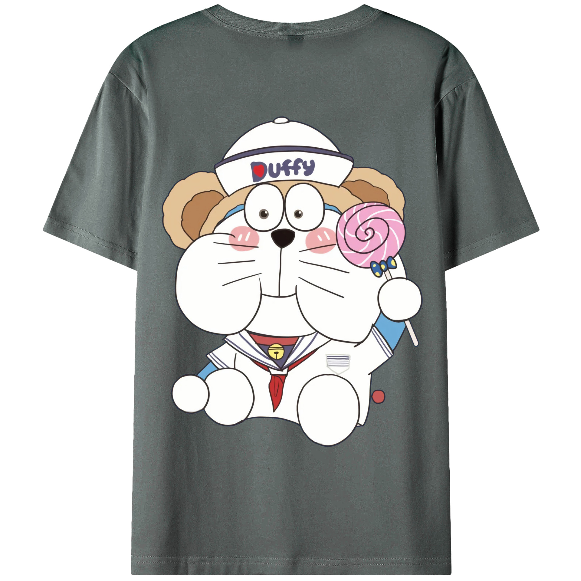 （画像用） ドラえもん Doraemon 綿100％ メンズ半袖Tシャツ（バックプリント） 通気性